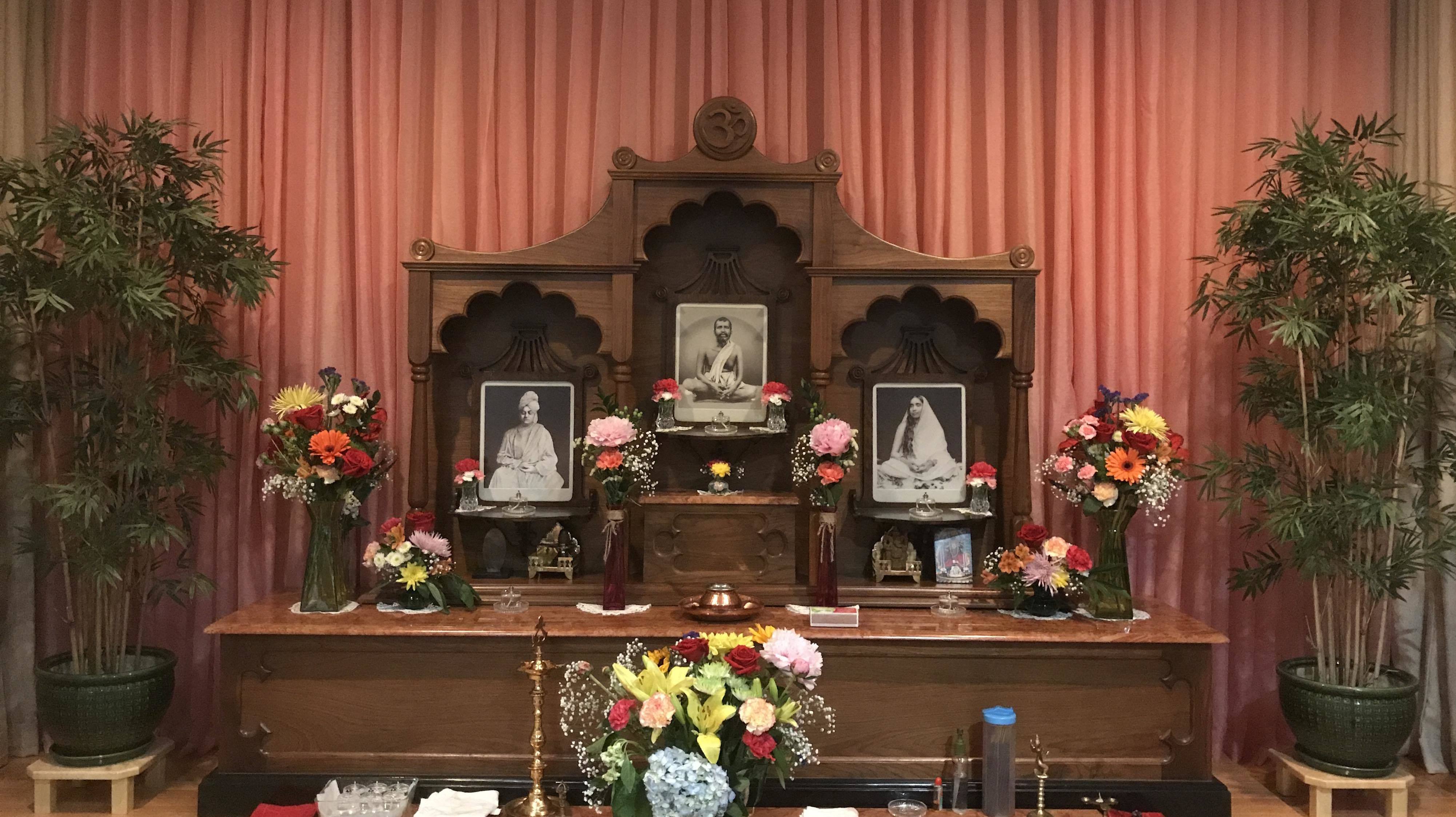 Altar at Ramakrishna Vedanta Society in Boston
